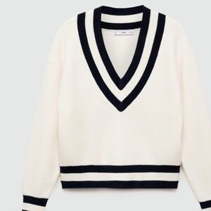CONTRASTING V-NECK SWEATER